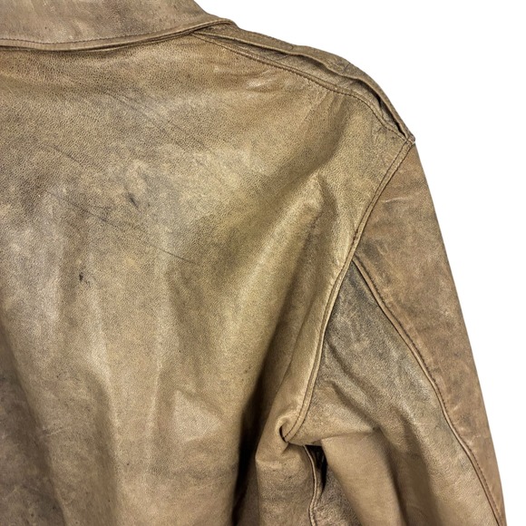 VTG Men's Goatskin Leather Flying Tiger Bomber Jacket Brown Thinsulate 42L USA - Picture 6 of 11